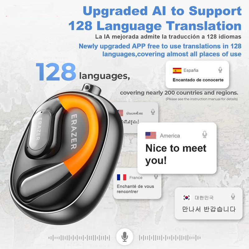 Translation Earphones, Support 128 Languages