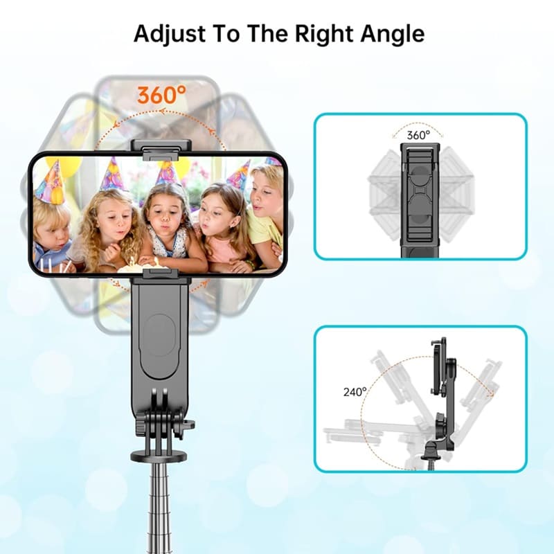 360° rotatable phone holder tripod for vertical and horizontal shooting