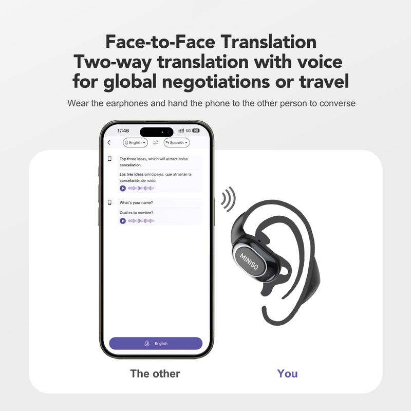 Translation Earphones, Support 136 Languages