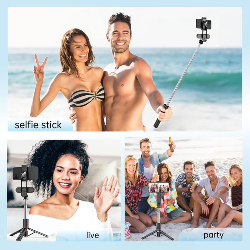 Adjustable selfie stick tripod for YouTubers and content creators