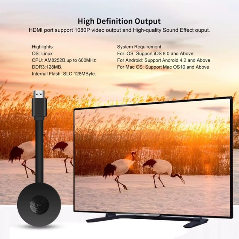 High speed low latency HDMI dongle ideal for smooth video streaming