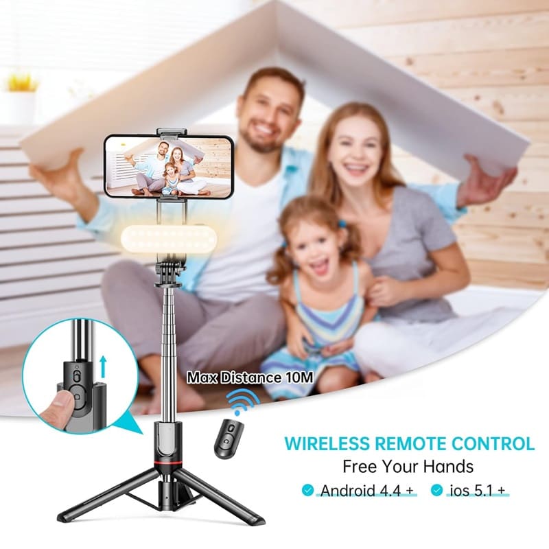 Lightweight selfie tripod for iPhone, Android and travel photography